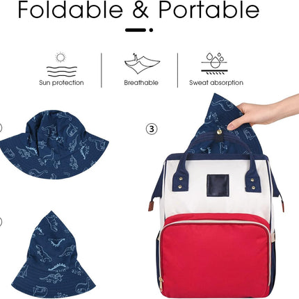 TOMEEK Baby Sun Hat Unisex Children's Summer Hat UV Protection Fishing Hat with Adjustable Drawstring Boys Girls Beach Hat