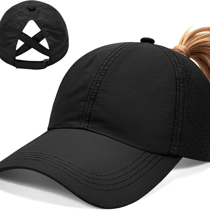 heekpek Baseball Cap Women's Ponytail Mesh Peaked Cap Outdoor Sun Protection Head Women's Quick-Drying Women's Tennis Caps Lightweight Breathable Hat