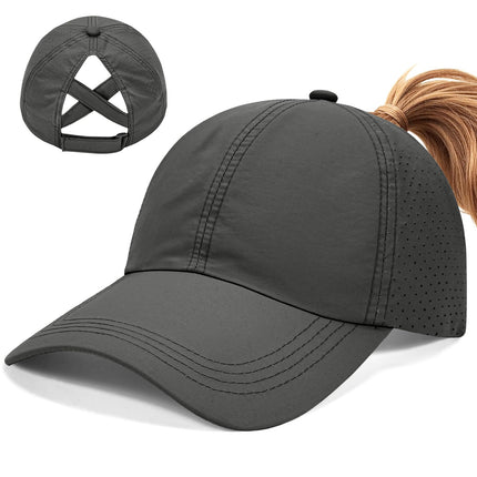 heekpek Baseball Cap Women's Ponytail Mesh Peaked Cap Outdoor Sun Protection Head Women's Quick-Drying Women's Tennis Caps Lightweight Breathable Hat