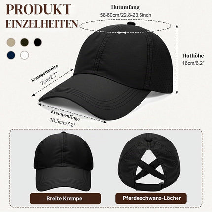 heekpek Baseball Cap Women's Ponytail Mesh Peaked Cap Outdoor Sun Protection Head Women's Quick-Drying Women's Tennis Caps Lightweight Breathable Hat