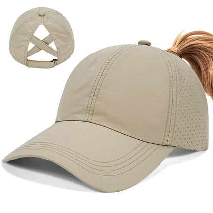 heekpek Baseball Cap Women's Ponytail Mesh Peaked Cap Outdoor Sun Protection Head Women's Quick-Drying Women's Tennis Caps Lightweight Breathable Hat
