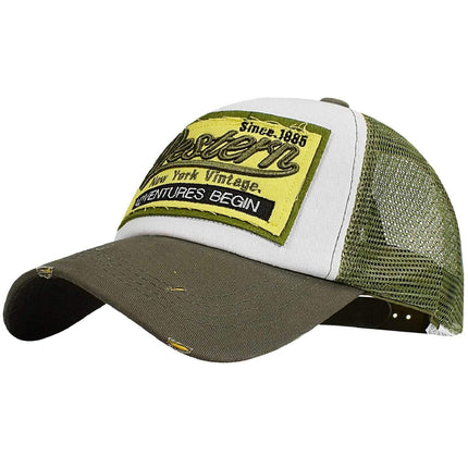 Heekpek baseball cap men's embroidered summer women's mesh caps, baseball caps, adjustable hip hop baseball caps, trucker for outdoor sports, travel.