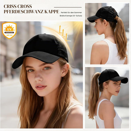 heekpek Baseball Cap Women's Ponytail Mesh Peaked Cap Outdoor Sun Protection Head Women's Quick-Drying Women's Tennis Caps Lightweight Breathable Hat