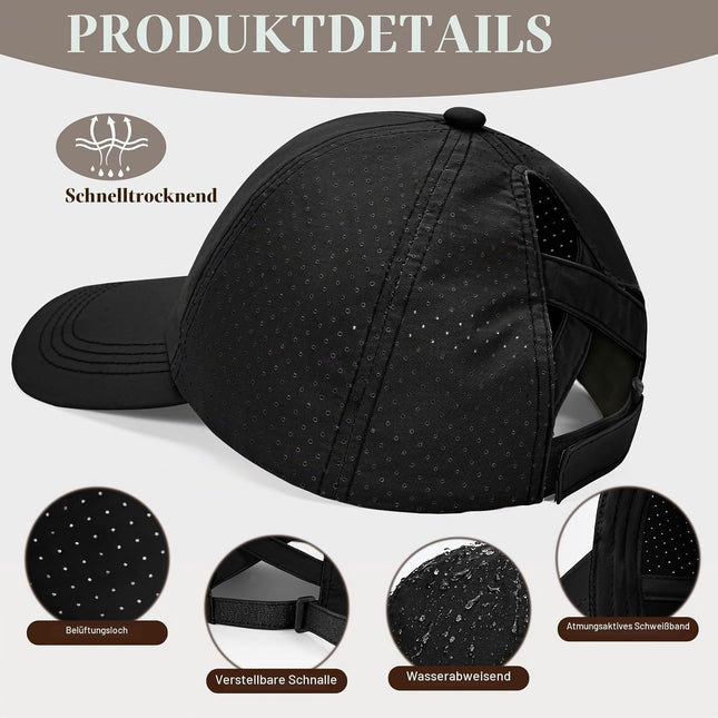 heekpek Baseball Cap Women's Ponytail Mesh Peaked Cap Outdoor Sun Protection Head Women's Quick-Drying Women's Tennis Caps Lightweight Breathable Hat